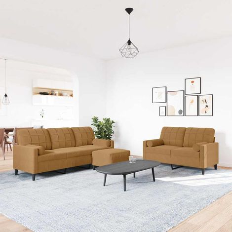 vidaXL Ensemble de canapés 3 pcs avec coussins et traversins velours (1/5)