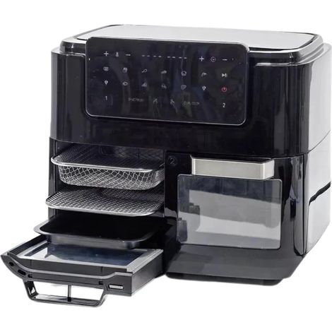 TrAdE Shop Traesio - Forno + Friggitrice Ad Aria Multifunzione Con Doppio Secchio Staccabile 12lt 2600w - (1/4)