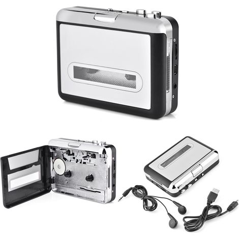 Convertisseur USB Cassette vers MP3 PC avec Casque - Lecteur Audio pour Numérisation CD