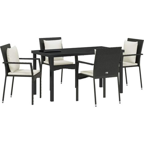 Maison Exclusive - Conjunto de Comedor de Jardín 5 uds. Negro rat (1/5)