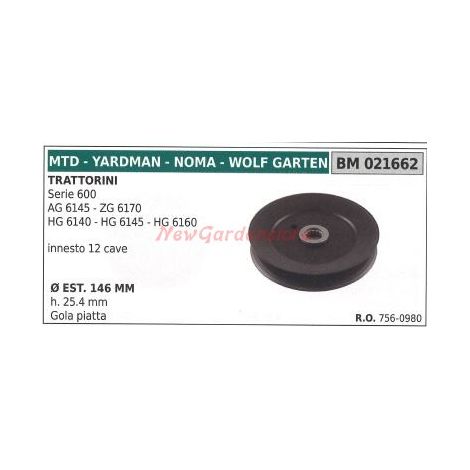 Polea para tractor cortacésped serie 600 MTD 021662