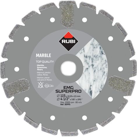 Disque diamant marbre ÉLECTRODÉPOSÉ - EMG RUBI 115 mm