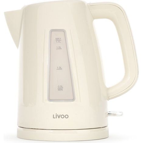 Wasserkocher - LIVOO - DOD184C - 2200 W - 1,7 L - 360° Basis - Gebrochenes Weiß