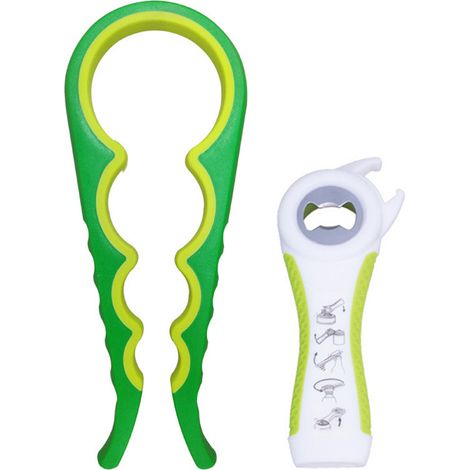 [Ouvre-bouteilles/Ouvre-boîtes] 2 Pack Multi-Function Bottle/Jar/Can Opener - Ergonomique et Antidérapant - Gadget de Cuisine/Restaurant/Bar - Lavable au Lave-vaisselle (1/5)