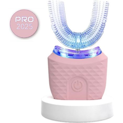 Spazzolino Smartbrush - Spazzolino a forma di U - Spazzolino elettrico automatico - Sbiancamento e pulizia dei denti - Senza mani - Luce blu UV - Rotazione a 360° - 4 modalità - Resistente all'acqua - (1/3)