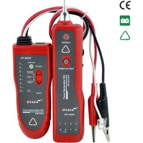 NF806R Détecteur de lignes, testeur de câbles réseau PoE résistant à la brûlure, testeur de lignes télécoms portable d'extérieur, fonctions puissantes, y compris réseau téléphonique (1/5)