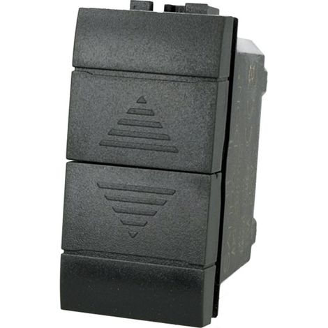 Pulsante Doppio Tasto Saliscendi 1P+1P Nero Compatibile con Bticino Living