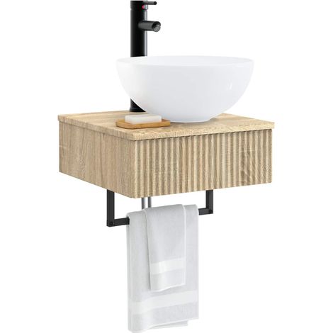 vidaXL Wall-Mounted Wash Basin Sonoma Oak 40 x 41 x 40.5 cm