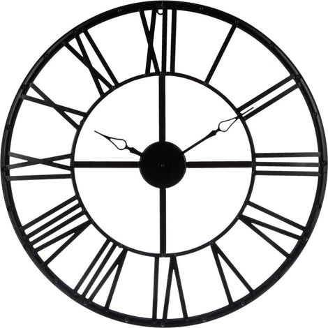 Atmosphera Reloj de Meta negro, Vintage para Decoración D. 69,5 x P. 4cm