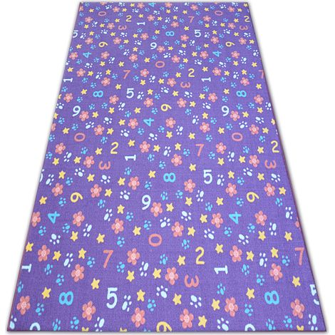 Alfombra infantil NUMBERS Números Alfabeto Dígitos violeta purple 100x200 cm