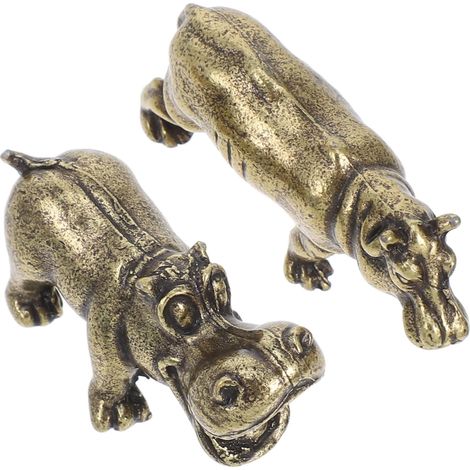 Stücke Nilpferd Dekoration Aus Zinklegierung Vintage statue