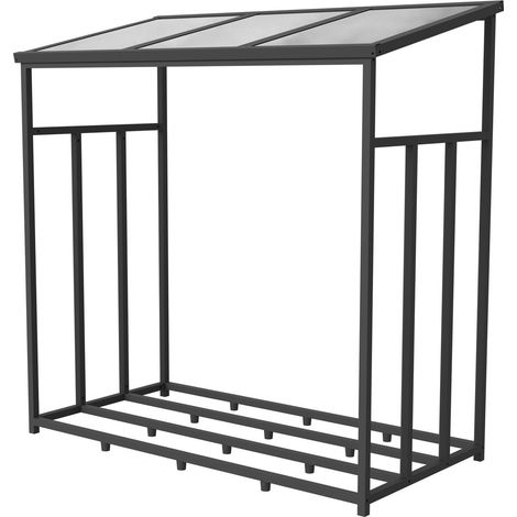 GFP Primeyard Kaminholzregal Metall 143x72x145,5 cm Brennholzregal grau (1/3)