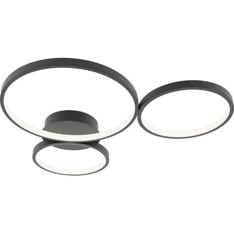 Italux Maver Plafonnier semi-encastré à triple anneau LED noir 3000/4000/6000K 3xLED
