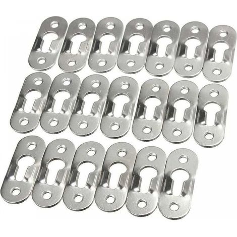 50 PièCes Trou De Serrure En MéTal Attache Invisible Cintres De Trou Serrure Metal Peinture Attaches Trou Cintres De Trou De Serrure En MéTal Fixation Pour Cabinet Miroirs Cadres Photo Armoires (1/3)