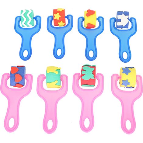 8Pcs/Set Children Paint Rolling Brush DIY Painting Tool Set Art Supply for Preschool Education (1/5)