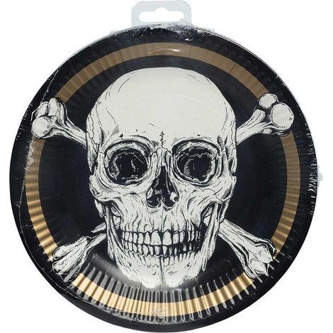 Assiettes en carton Pirates 23 cm, lot de 10
