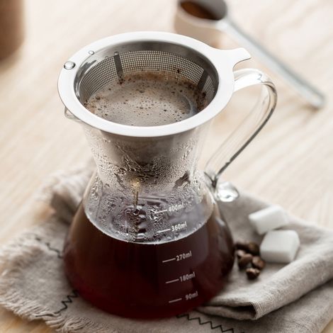 Kaffeefilter aus Edelstahl, Tropffilter für den Hausgebrauch, 10 cm x 6 cm, 42 g, 1 Stück (1/5)