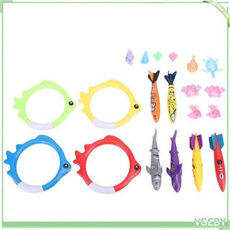 Jouets de natation - FAFEICY - Ensemble de plongée - 20 pièces - Multicolore - Pour enfants de 3 à 16 ans (1/4)
