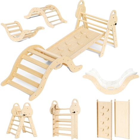 Klettergerüst für Kleinkinder, Mehrzweck-Spielbereich, sicherer Indoor-Spielspaß, 7 in 1 (1/2)