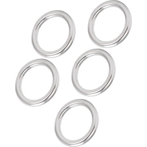 5 anneaux en acier inoxydable marin soudés pour équipement de plongée et navigation, 20mm (1/5)