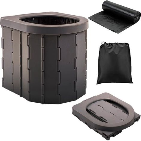 Dailygoods,Inodoro portátil para camping,Cubo de inodoro plegable,Ligero (1,8 kg),Dimensiones: 32,5 x 27,5 x 6,5 cm (1/5)