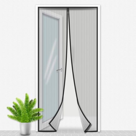 Porte Moustiquaire 100x215 cm Noir (1/4)