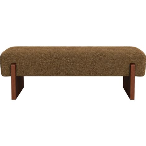Banc en tissu et bois - Marron chiné - Sally (1/5)