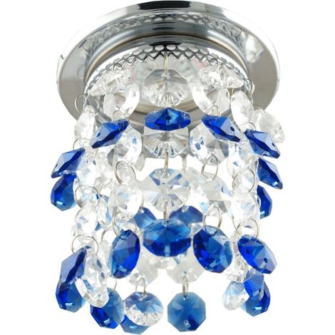 Spot encastré rond chrome cristal bleu MR16 Candellux