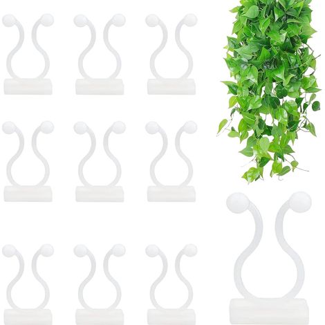 50 clips autoadhesivos para plantas trepadoras, soportes prácticos para la decoración del hogar y el jardín (1/5)