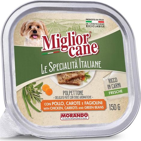 MIGLIOR CANE SPECIALITÀ PATE DA 150 GR POLLO CAROTE E FAGIOLINI