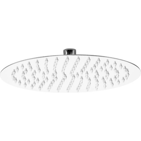Soffione doccia tondo 25 cm in acciaio effetto pioggia cromo lucido