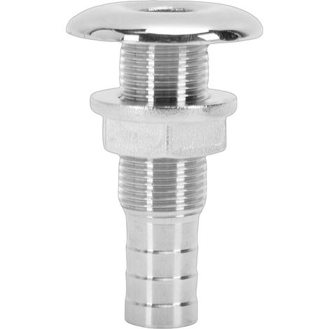 Raccord traversant cannelé en acier inoxydable 316, entrée/sortie, pour équipement marin, filetage demi-filetage 3/8", sans joint.