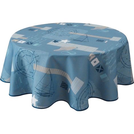 Nappe Anti-taches Marin - Ronde 160 cm (1/2)