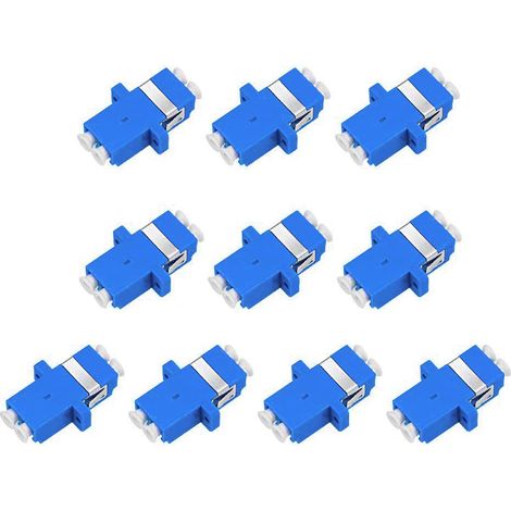 Adaptador de fibra óptica dúplex UPC monomodo de 10 piezas/acoplador de fibra LC, extensión de fibra óptica en serie (1/5)