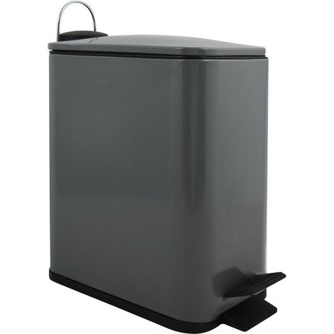 Poubelle à  pédale Inox ERIK 5L Gris mat Spirella