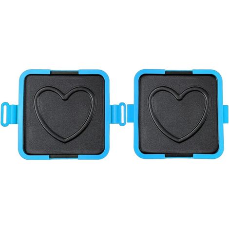 1 Sandwichera de silicona apta para microondas con correa ajustable - Azul corazón (1/5)