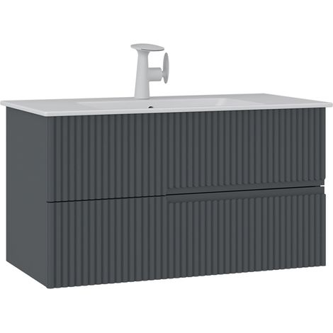 Waschtischunterschrank "Moonlight 90 v2" – 91 x 51 x 51 cm – Anthrazit matt (1/5)