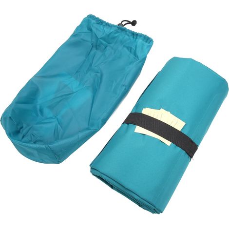 Tapis de sol gonflable bleu, matelas camping imperméable avec oreiller, gonflage à pied ergonomique, coussin gonflable pour extérieur (1/5)