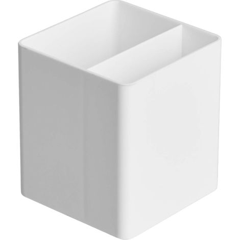Sacchetto portaoggetti in plastica di base, portapenne bianco in stile giapponese, per studenti, ufficio e scrivania, 1 pezzo (1/3)