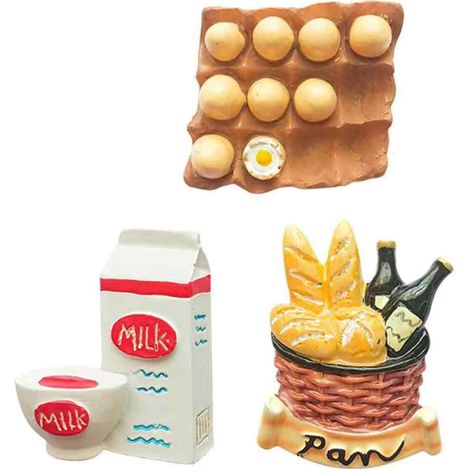 3 aimants pour réfrigérateur, en résine colorée, forme alimentaire, décoration cuisine et bureau (1/5)