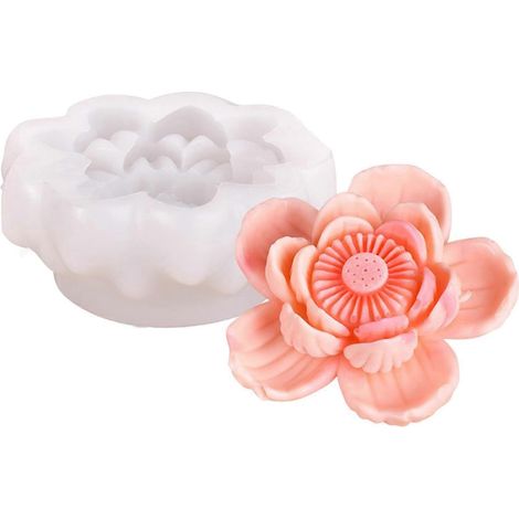 Moule en silicone flexible pour bougie parfumée artisanale, moule en forme de fleur 3D, moule pour bijoux d'aromathérapie, décoration intérieure (1/5)