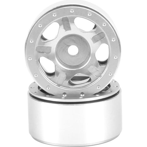 Satz mit 2 Radnaben aus Aluminiumlegierung für Axial SCX24 90081 1/24 RC-Car (silberne Ersatzteile) (1/5)