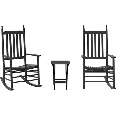 Maison Exclusive - Schaukelstühle 2 Stk. mit Klapptisch Schwarz M