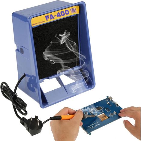 Solder Fume Extractor Fan, Bench Top Solder Smoke Absorber Remover Smoke Prevention Absorber Portable DIY Working Fan Soldering Station with Sponge Filter for Soldering Welding Repairing