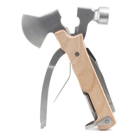 Multi-Tool Axt Kikkerland wood axe multi tool Edelstahl Buche