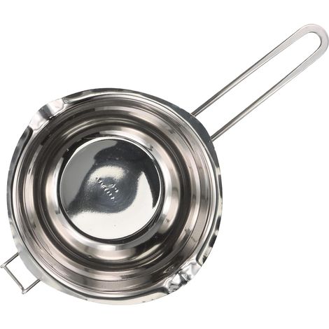Bol de Fusion, 1000 ML Pot de Fusion au Chocolat en Acier Inoxydable, Pot de Fusion de Bougies avec Poignéé, Melting Pot en Acier Inoxydable pour Pâtisserie, Fromage, Caramel (Argent) (1/5)