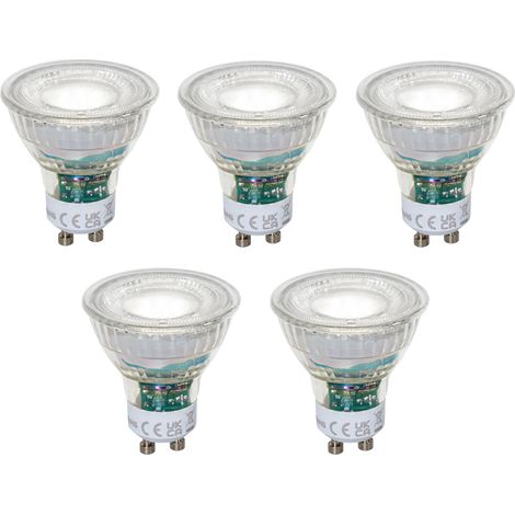 QAZQA 5er-Set GU10 50mm Dimmbare LED-Lampen Klar 2,5W 450 lm
