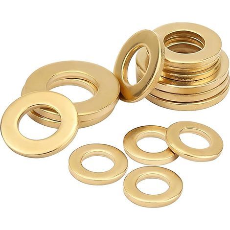 Lot de 20 Rondelle Plate, 8mm x 14mm, Rondelle d'étanchéité Circulaire, Rondelles Annulaires, Laiton Rondelle Plate pour L'étanchéité des Vis (1/5)