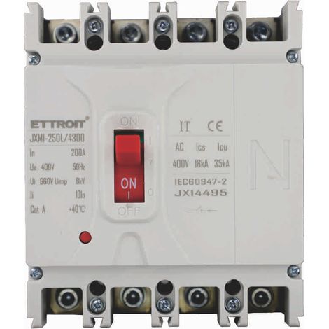 ETTROIT JX14495 MCCB Interruttore Scatolato Magnetotermico 4P 200A 380V-35KA