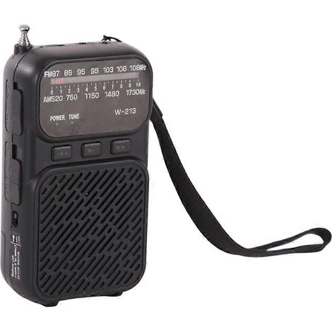 Mini radio portable DSP rechargeable de poche FM/AM avec haut-parleur Bluetooth, compatible carte TF, lecteur de musique pour casque audio. (1/5)